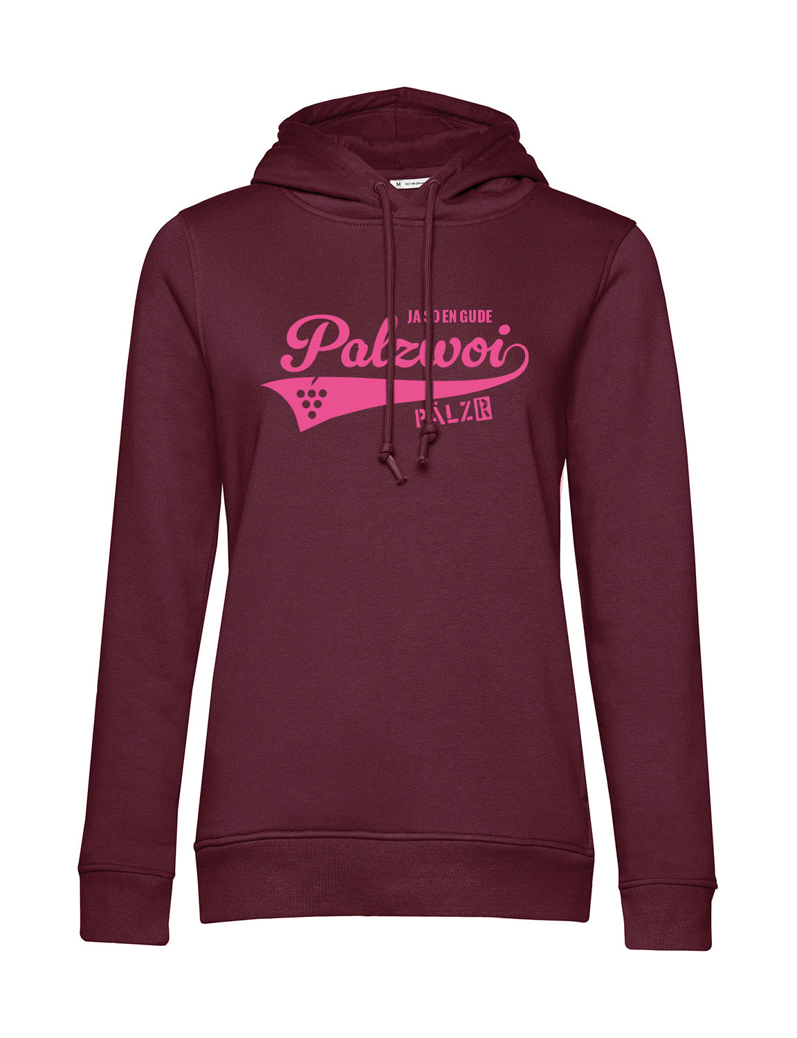 Frauen | Hoodie | PALZWOi | burgundy | Logo neon-pink