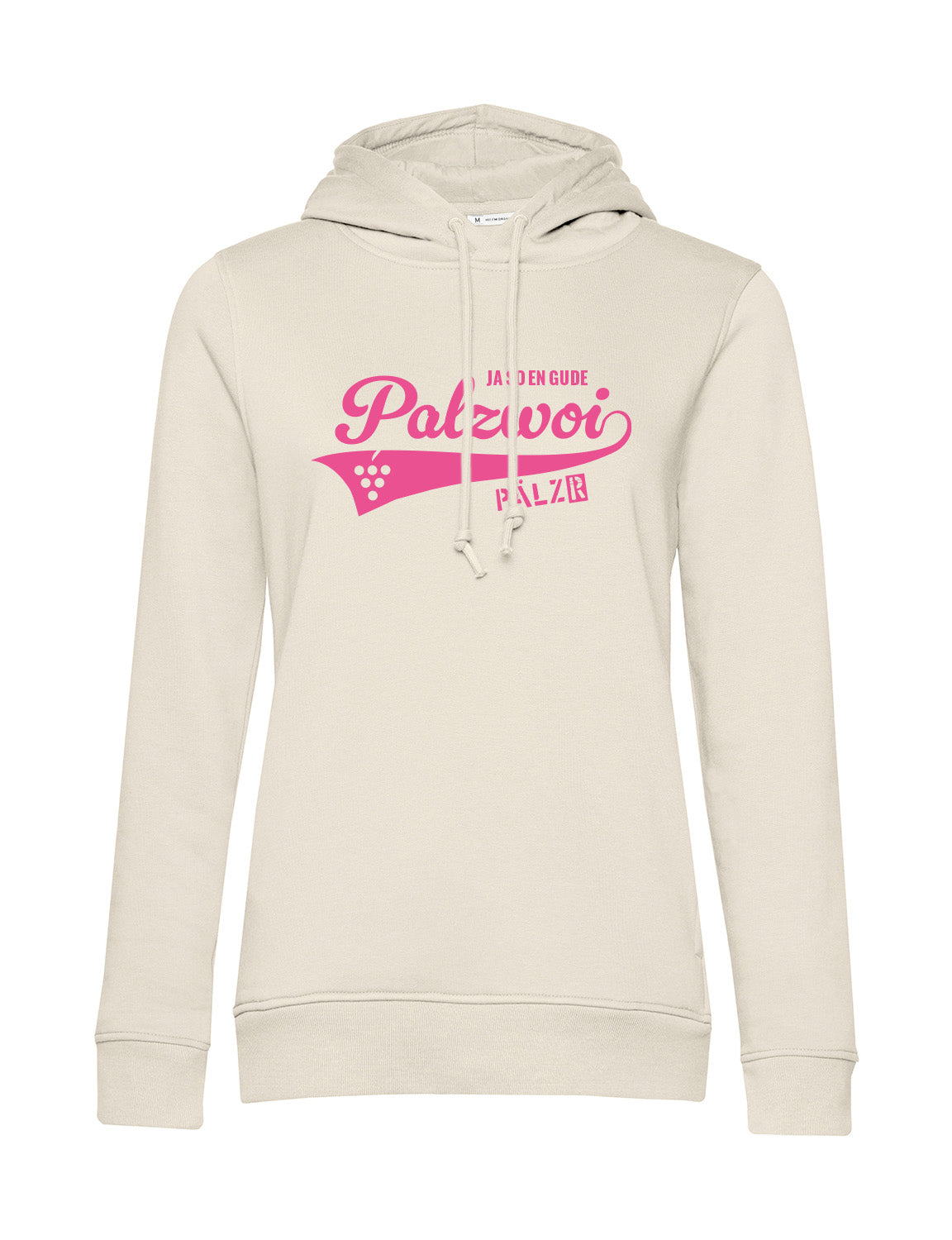 Frauen | Hoodie | PALZWOi | creme | Logo neon-pink