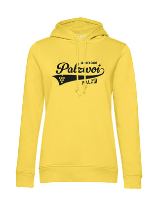 Frauen | Hoodie | PALZWOi | limogelb | Logo schwarz