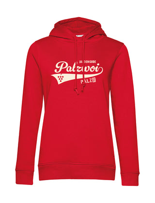 Frauen | Hoodie | PALZWOi | rot | Logo beige