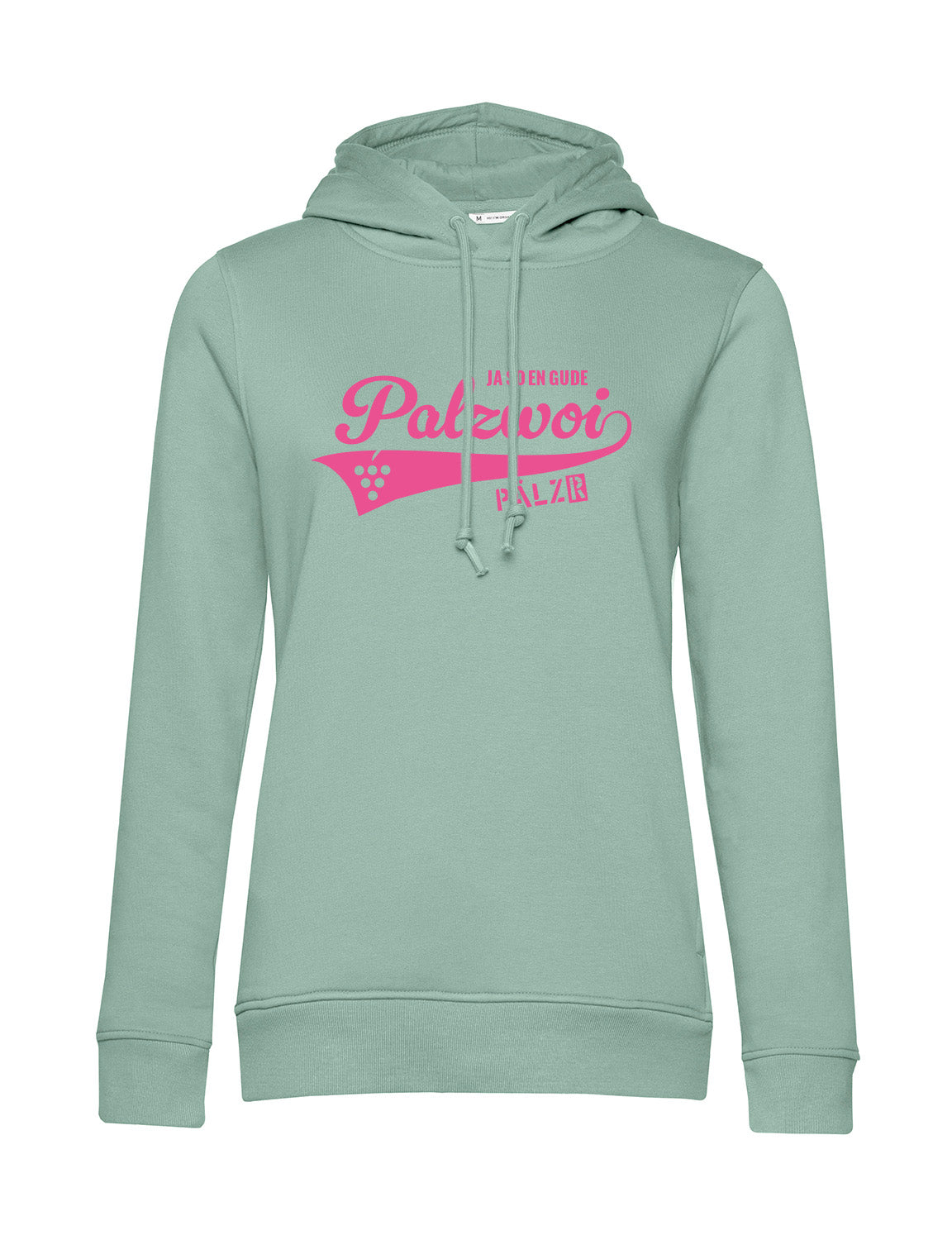 Frauen | Hoodie | PALZWOi | sage | Logo neon-pink