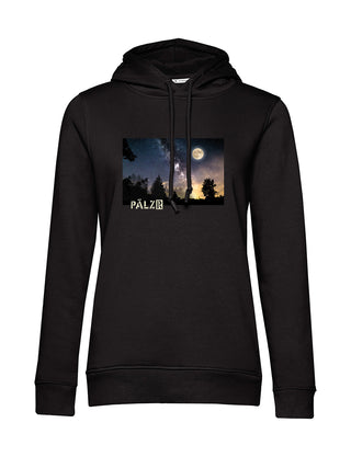 Frauen Hoodie | Sternegugger Fotoprint | schwarz