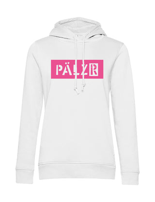 Frauen Hoodie | weiss | Logo -N- neon-pink