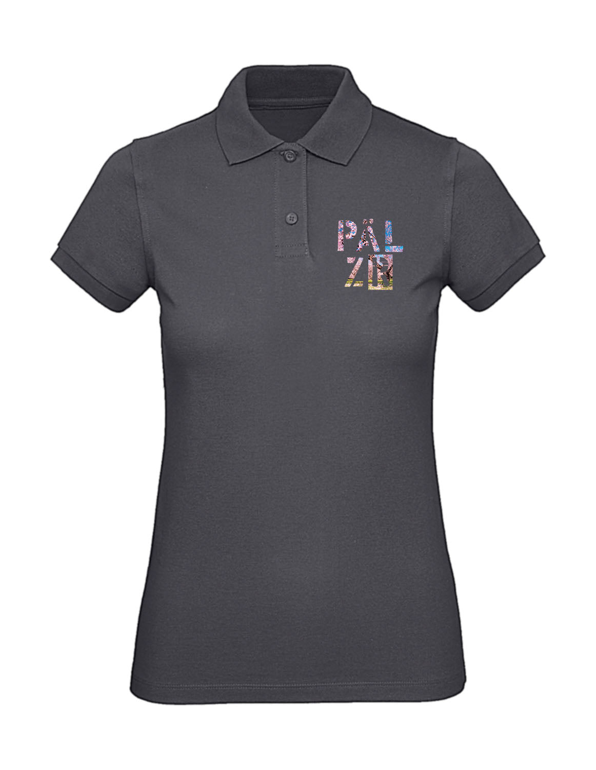 PÄLZR 2025 | Poloshirt | Frauen | asphalt | Mandelblüte