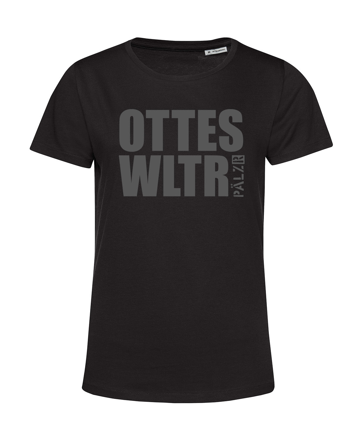 Frauen T-Shirt | OTTES WLTR | schwarz | Logo anthrazit