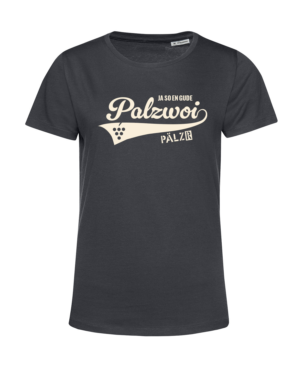 Frauen | T-Shirt | PALZWOi | asphalt | Logo beige