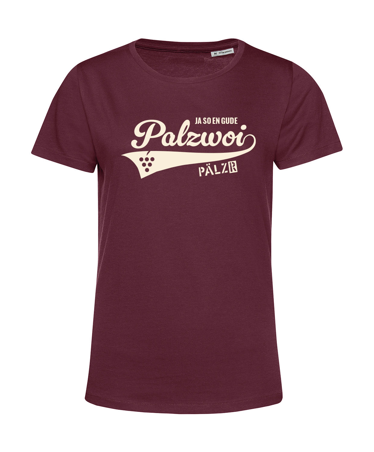 Frauen | T-Shirt | PALZWOi | burgundy | Logo beige