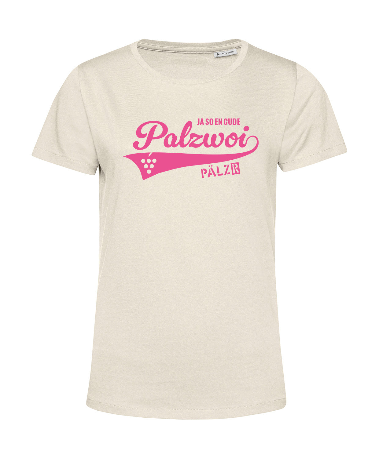 Frauen | T-Shirt | PALZWOi | creme | Logo neon-pink