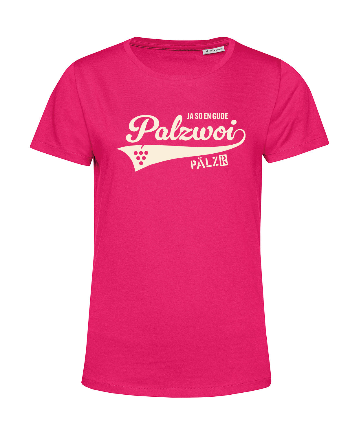 Frauen | T-Shirt | PALZWOi | fuchsia | Logo beige