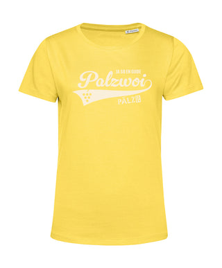 Frauen | T-Shirt | PALZWOi | limogelb | Logo beige