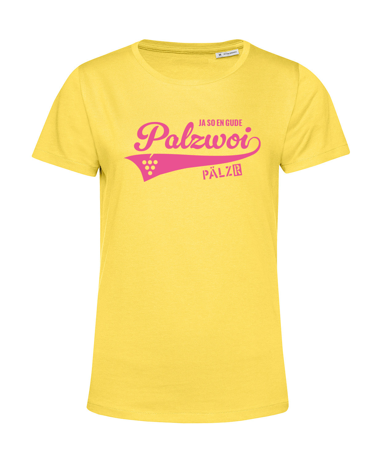 Frauen | T-Shirt | PALZWOi | limogelb | Logo neon-pink