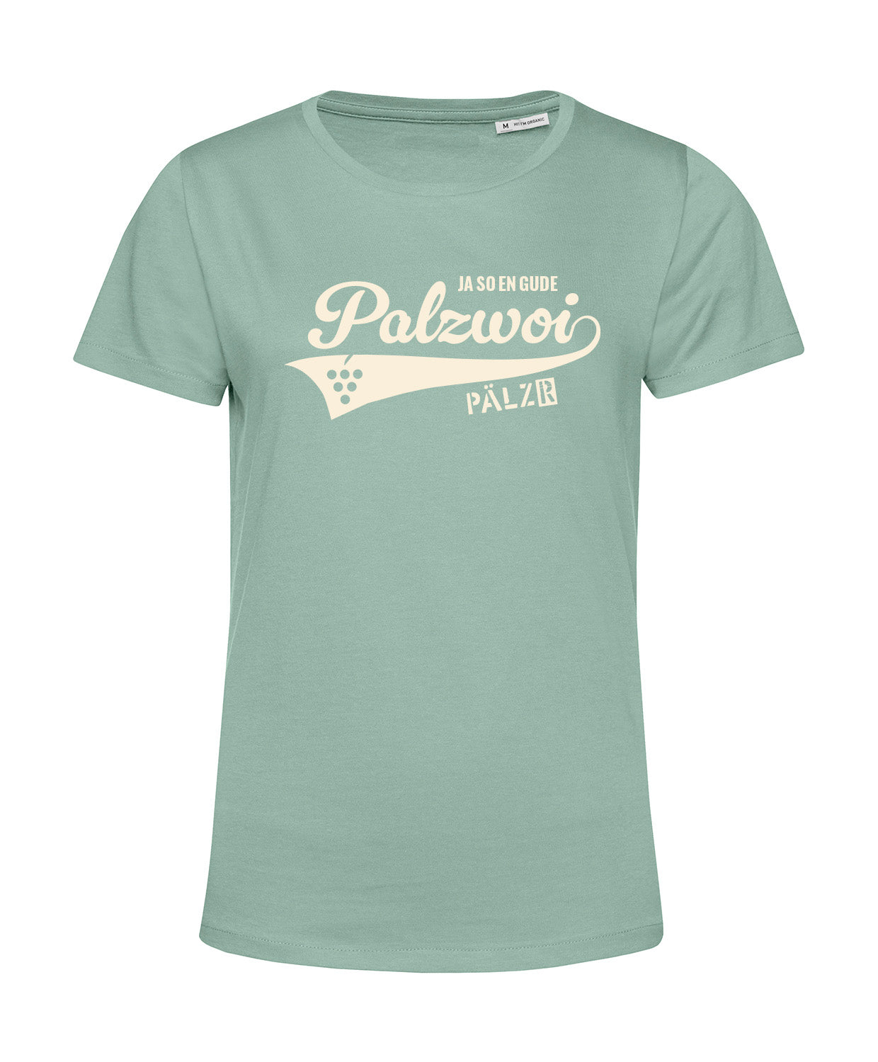 Frauen | T-Shirt | PALZWOi | sage | Logo beige