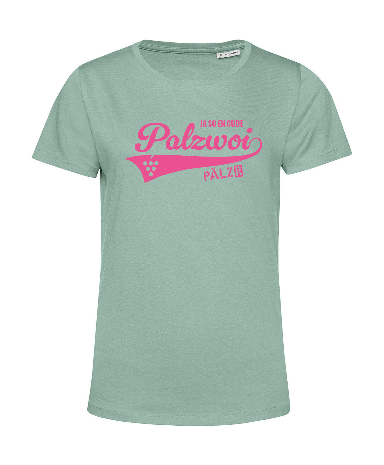 Frauen | T-Shirt | PALZWOi | sage | Logo neon-pink