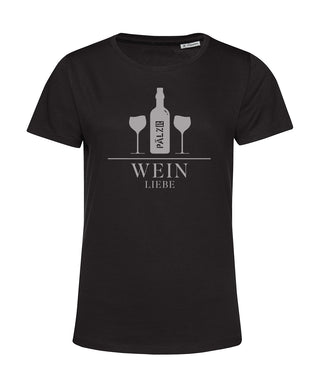 Frauen | T-Shirt | Weinliebe | schwarz | Logo anthrazit