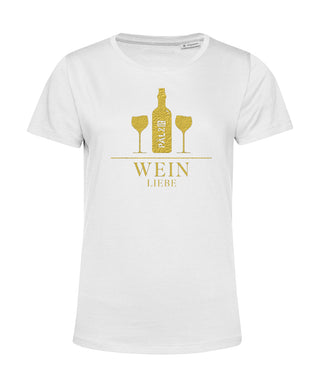 Frauen | T-Shirt | Weinliebe | weiss | Logo gold