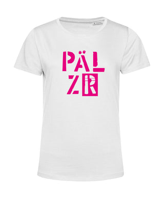 Frauen T-Shirt | PÄLZR 2025 | weiss | Logo magenta