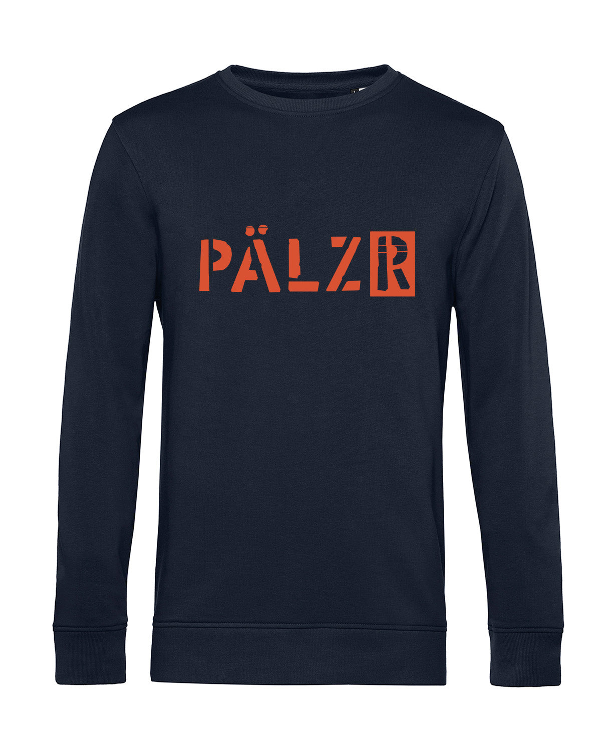 Men | Sweater | PAELZR | navy blue | Orange logo 