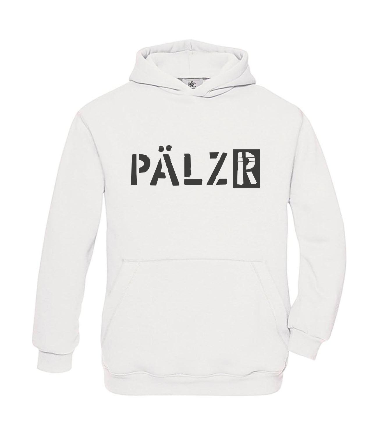 PÄLZR | KIDS | Hoodie | weiss | Logo anthrazit