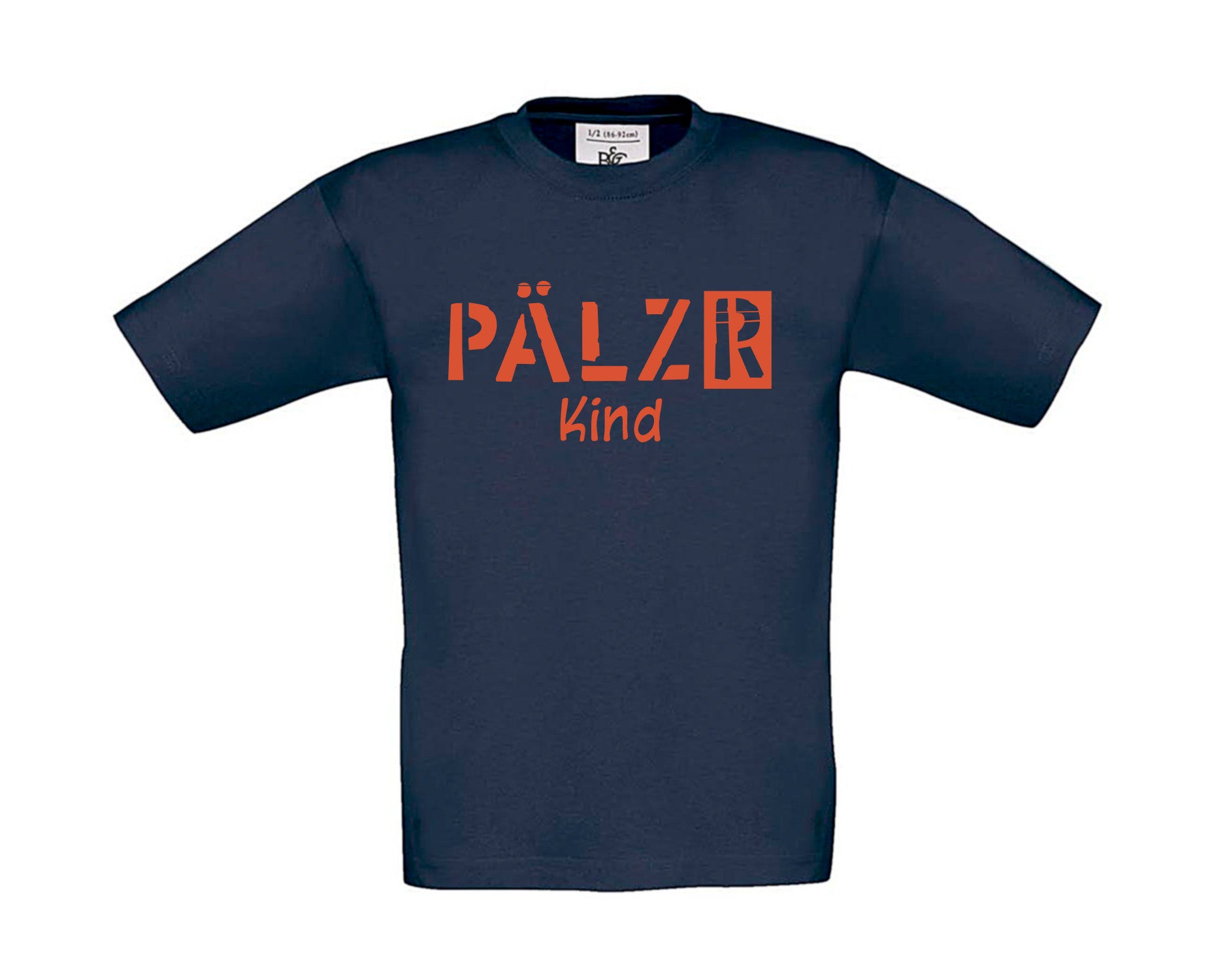 Kinder T-Shirt | PÄLZR Kind | navy-blue | Logo orange