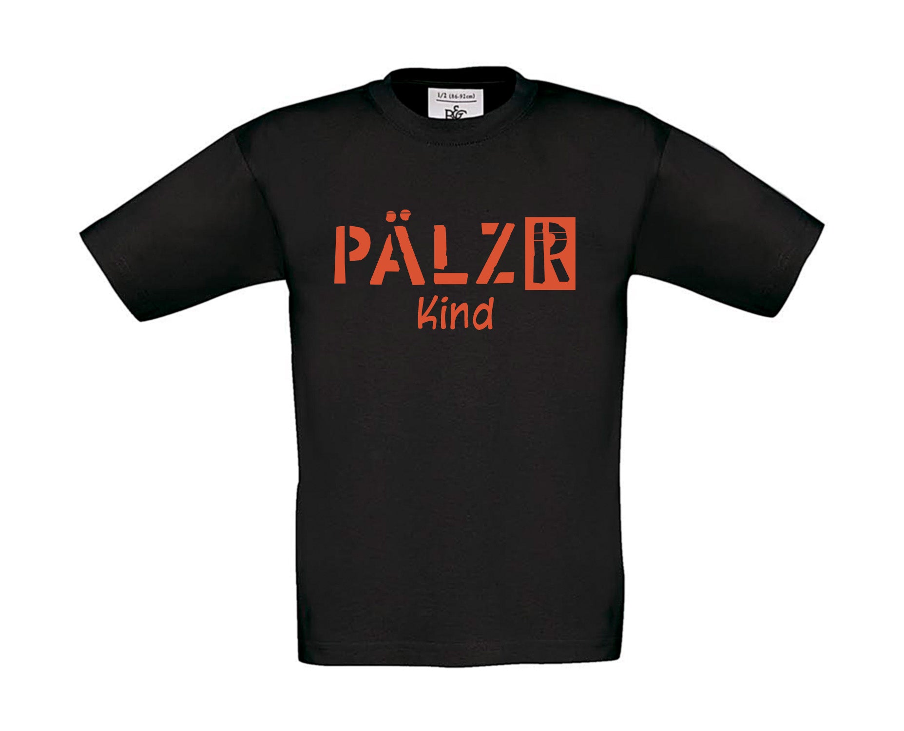 Kinder T-Shirt | PÄLZR Kind | schwarz | Logo orange