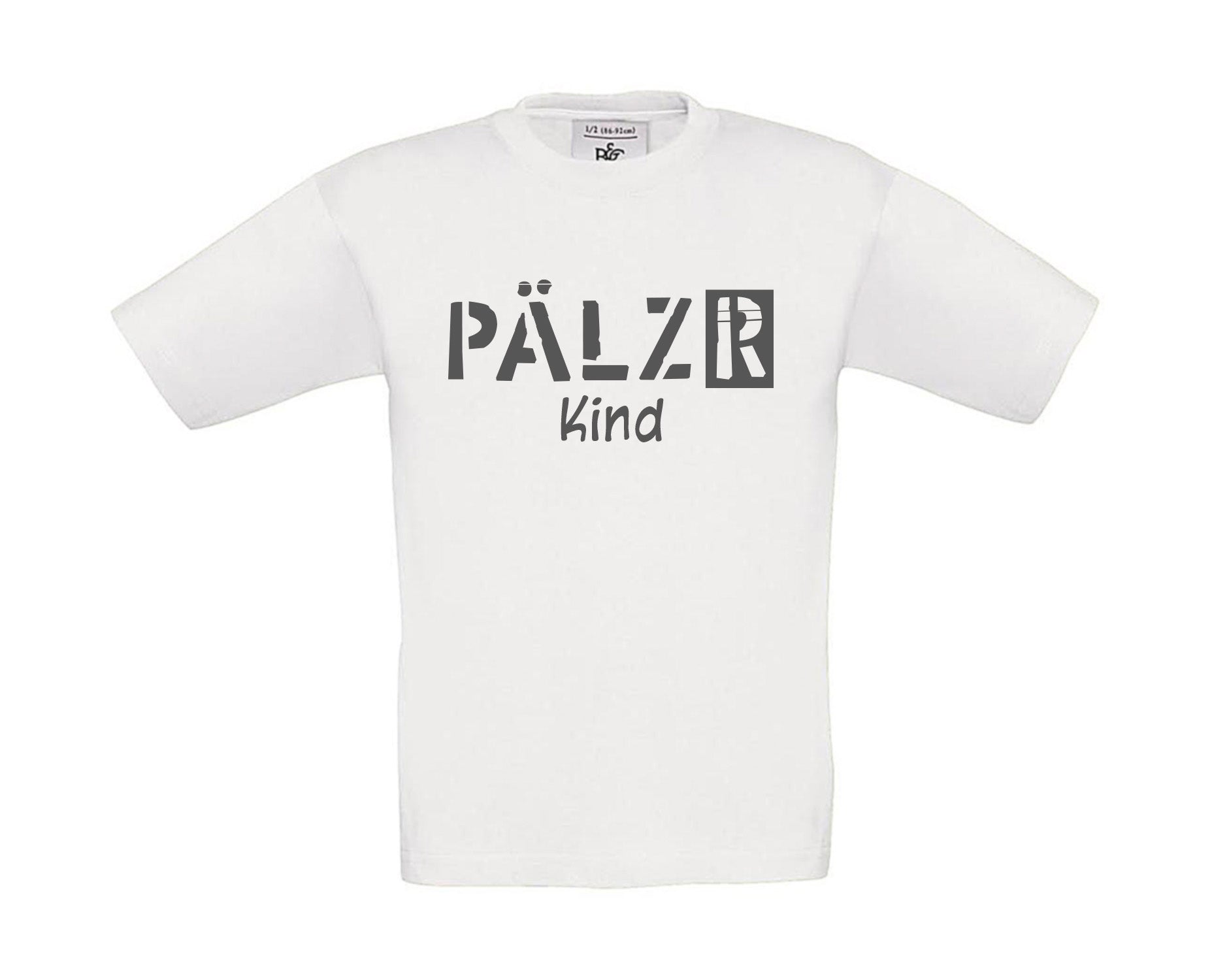 Kinder T-Shirt | PÄLZR Kind | weiss | Logo anthrazit