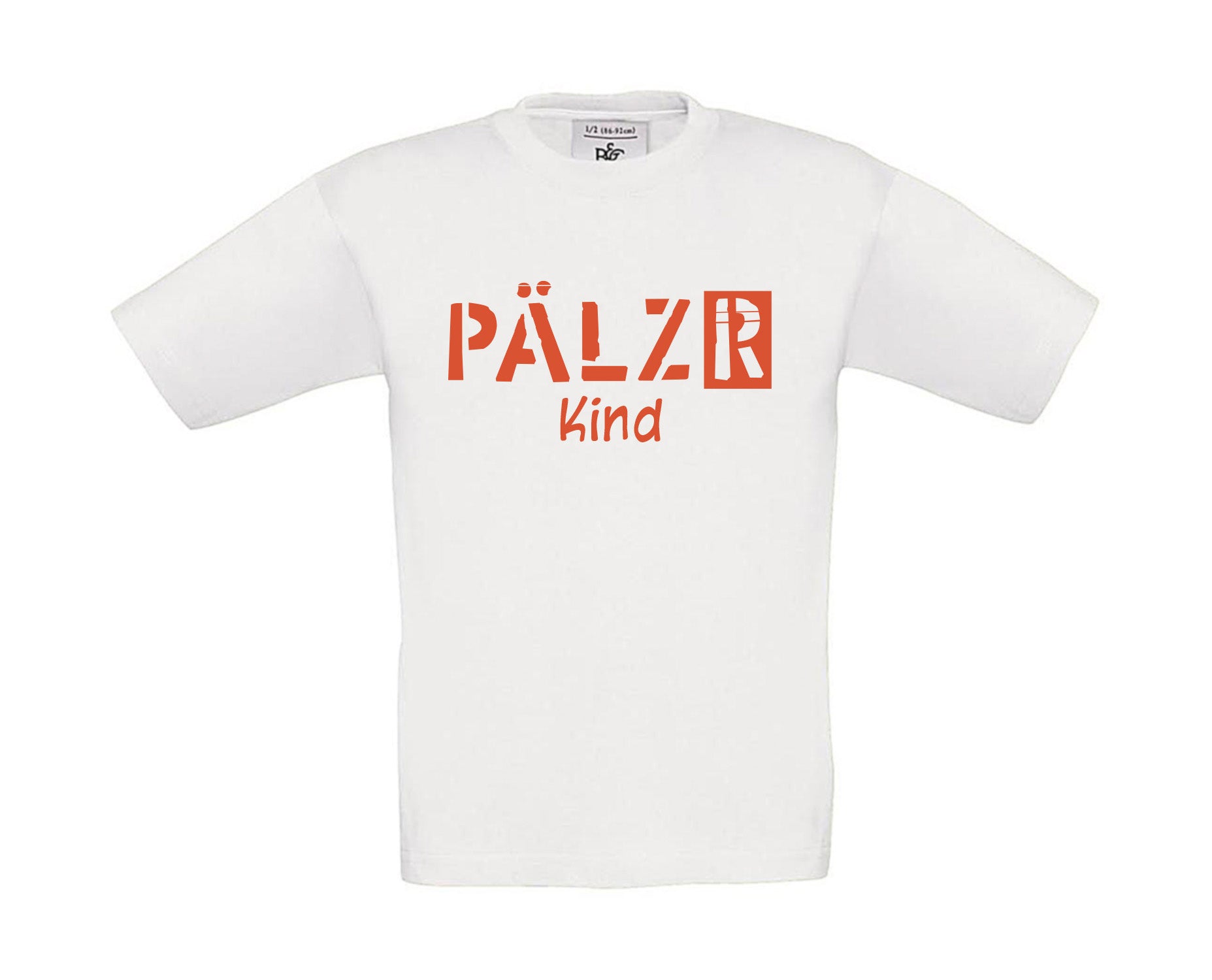 Kinder T-Shirt | PÄLZR Kind | weiss | Logo orange