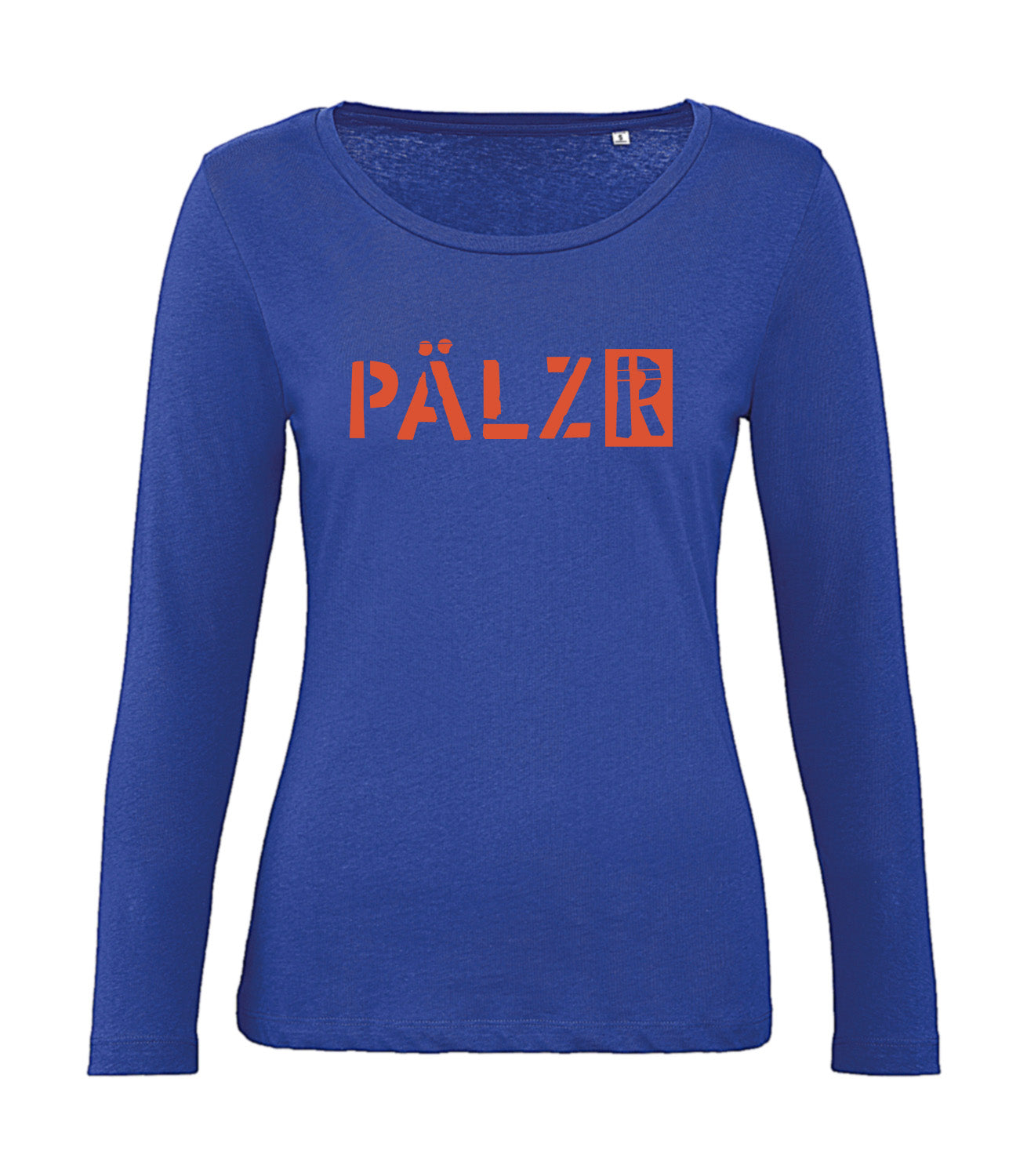 Frauen | Longsleeve | kobalt-blau | Logo orange