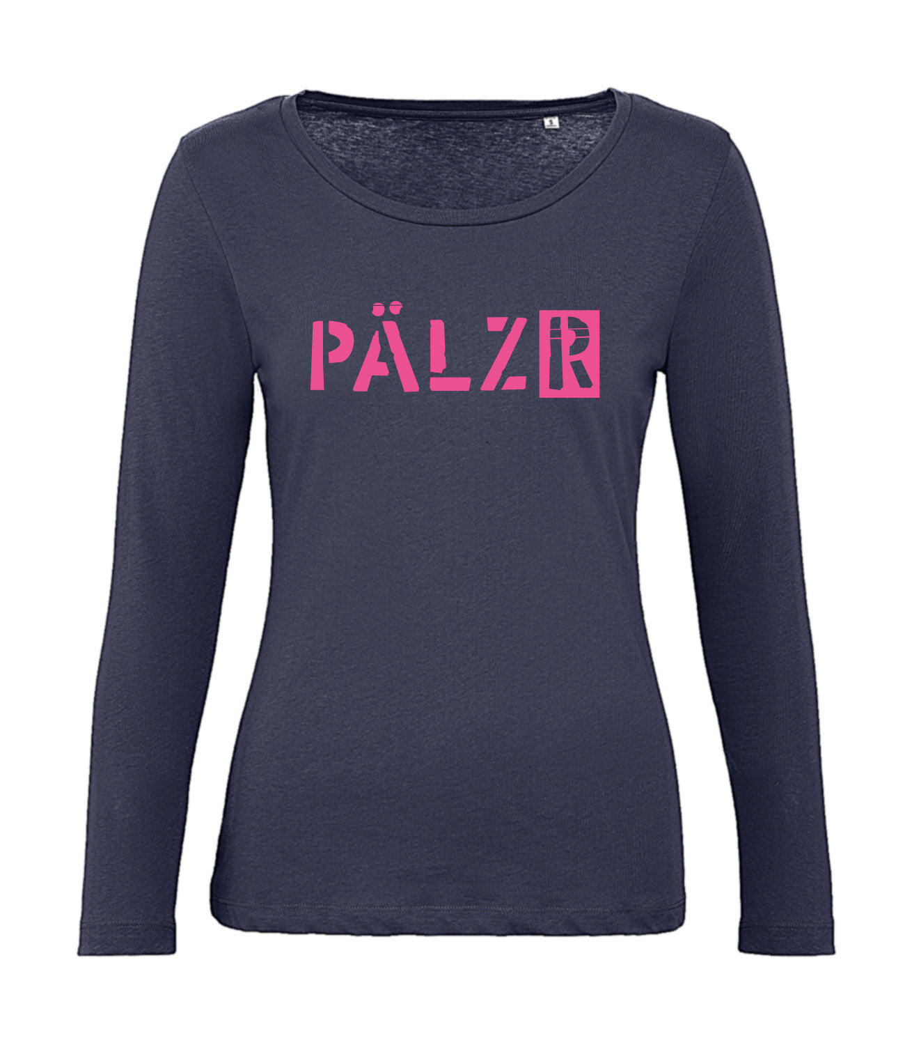 Frauen | Longsleeve | navy-blue | Logo neon-pink