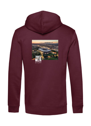 Männer Backprint Hoodie | FRTZ WLTR STDN #2 | burgundy