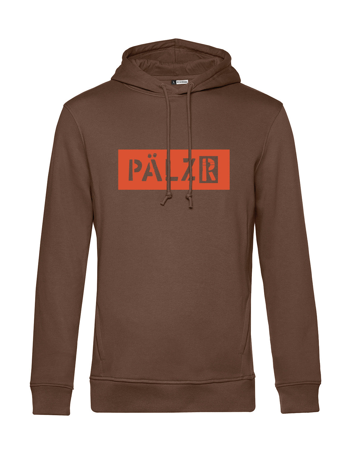 Männer Hoodie | Logo -N- | baumbraun | Logo orange