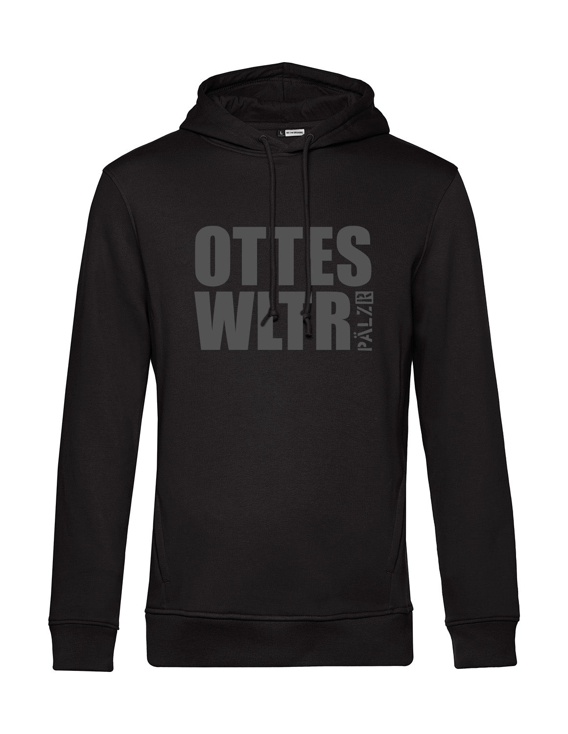 Männer Hoodie | OTTES WLTR | schwarz | Logo anthrazit