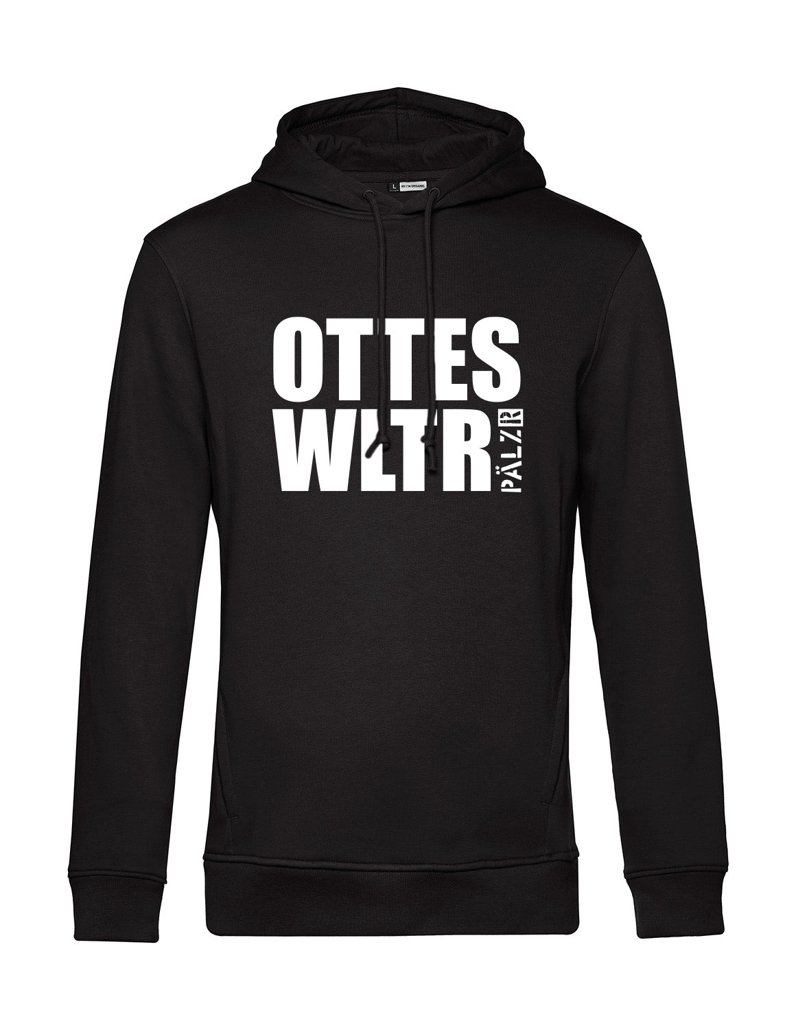 Männer Hoodie | OTTES WLTR | schwarz | Logo weiss