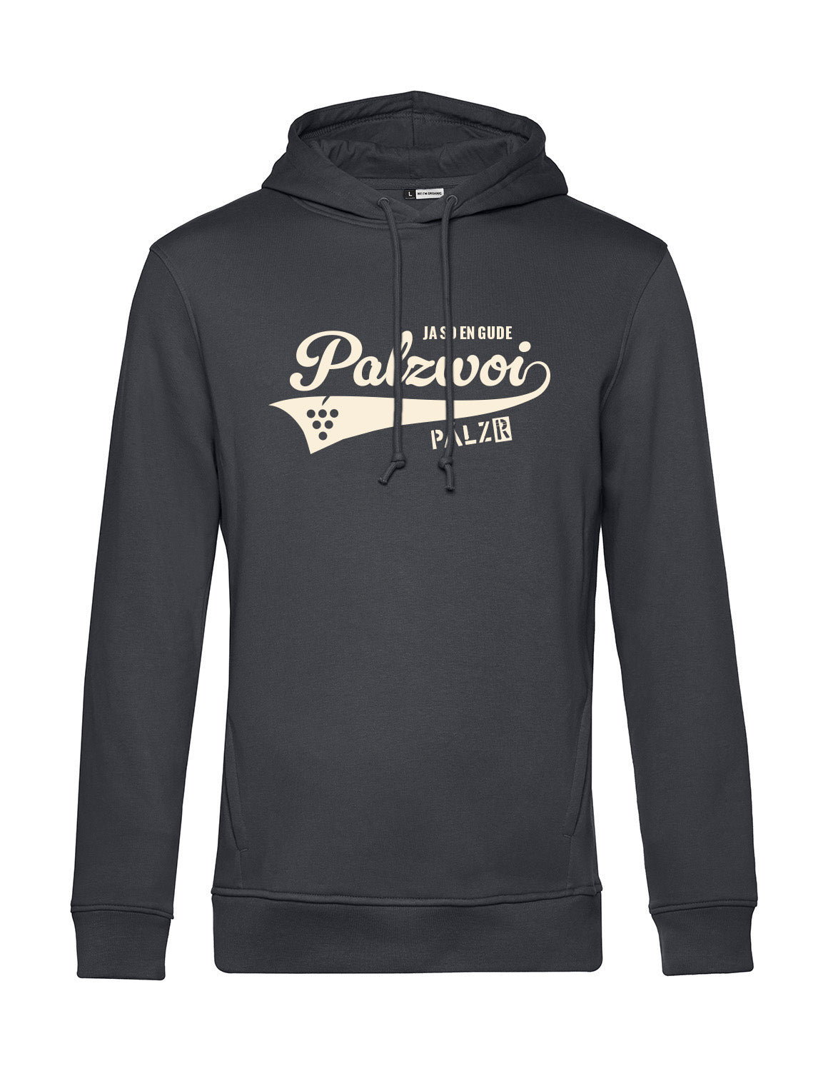 Männer | Hoodie | PALZWOi | anthrazit | Logo beige