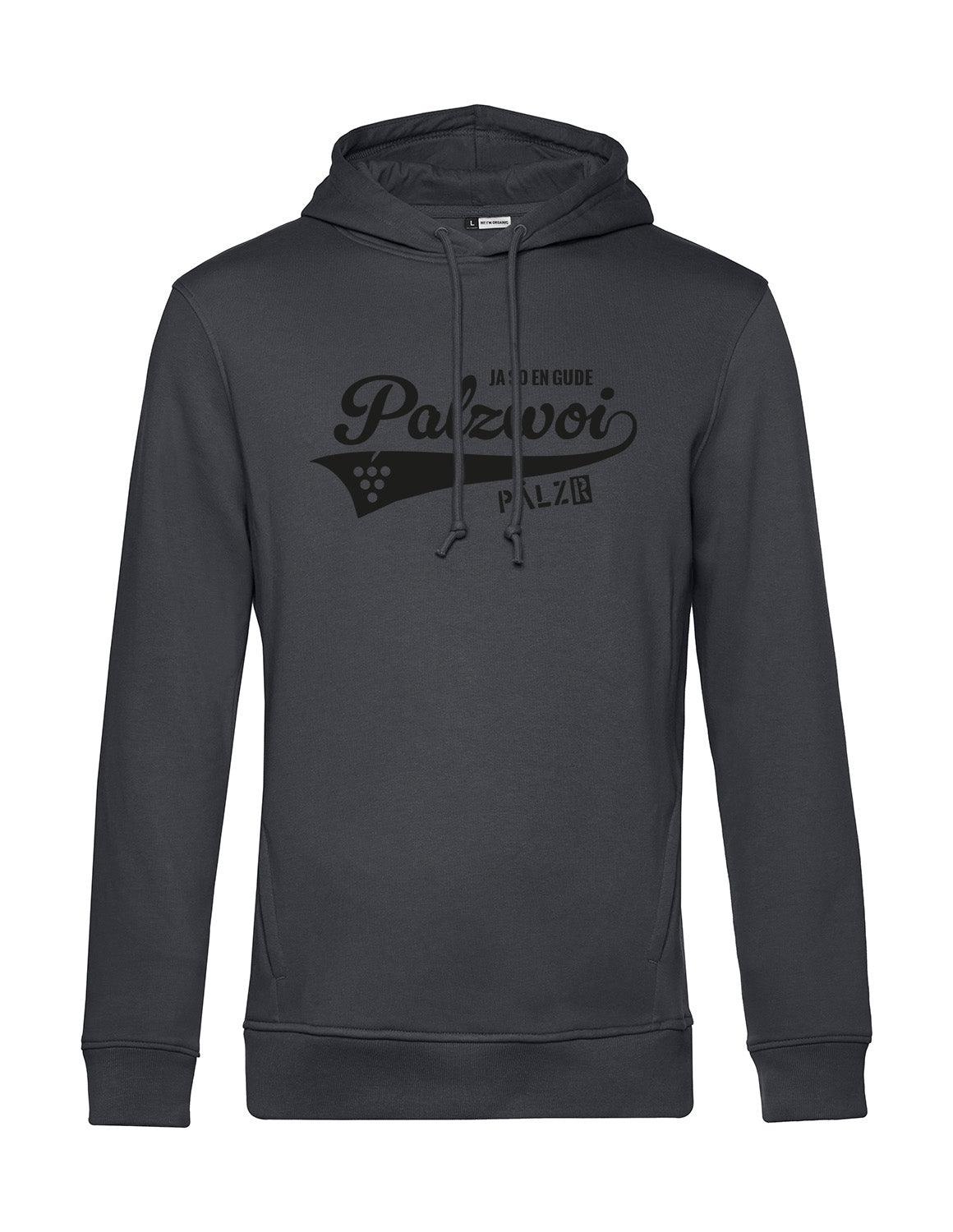 Männer | Hoodie | PALZWOi | anthrazit | Logo schwarz