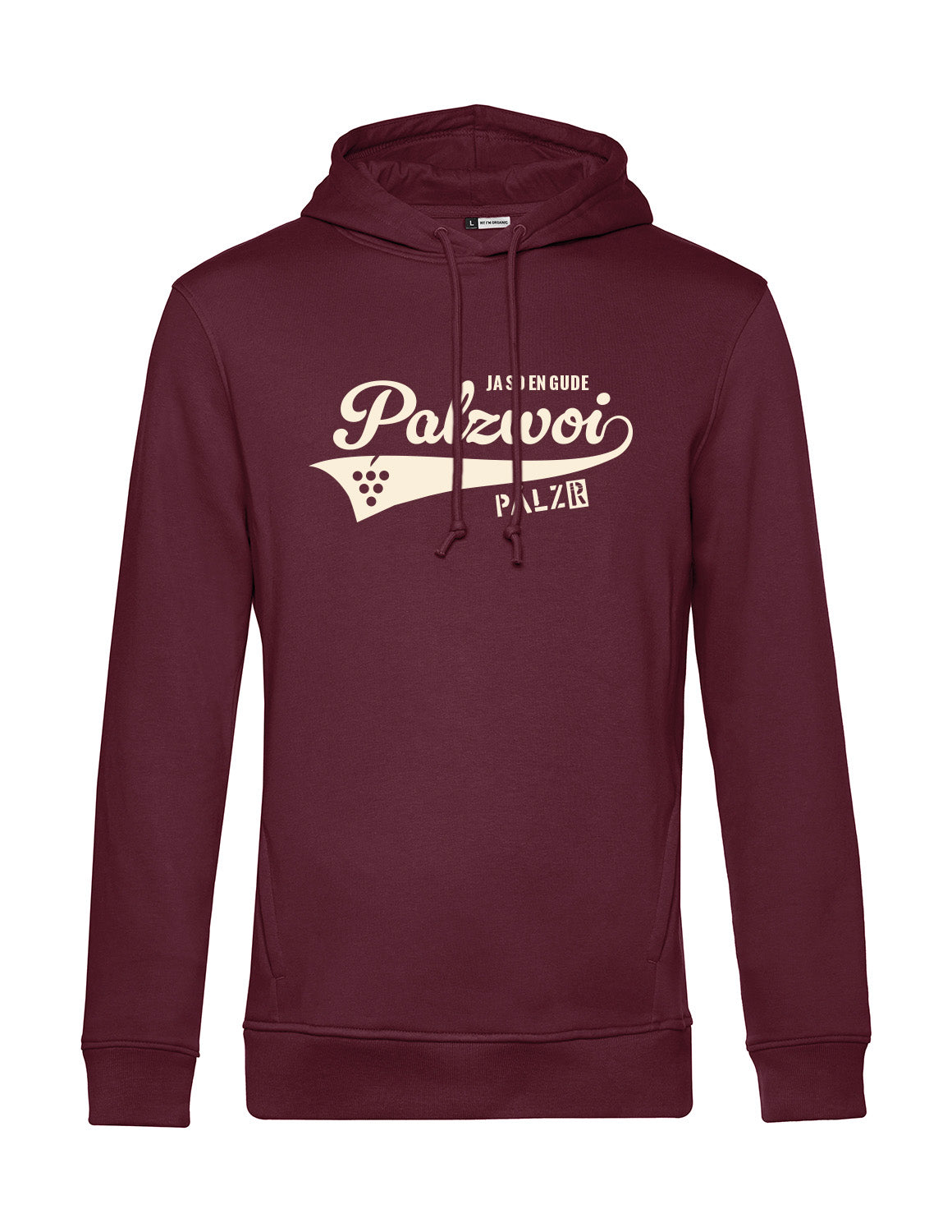 Männer | Hoodie | PALZWOi | burgundy | Logo beige