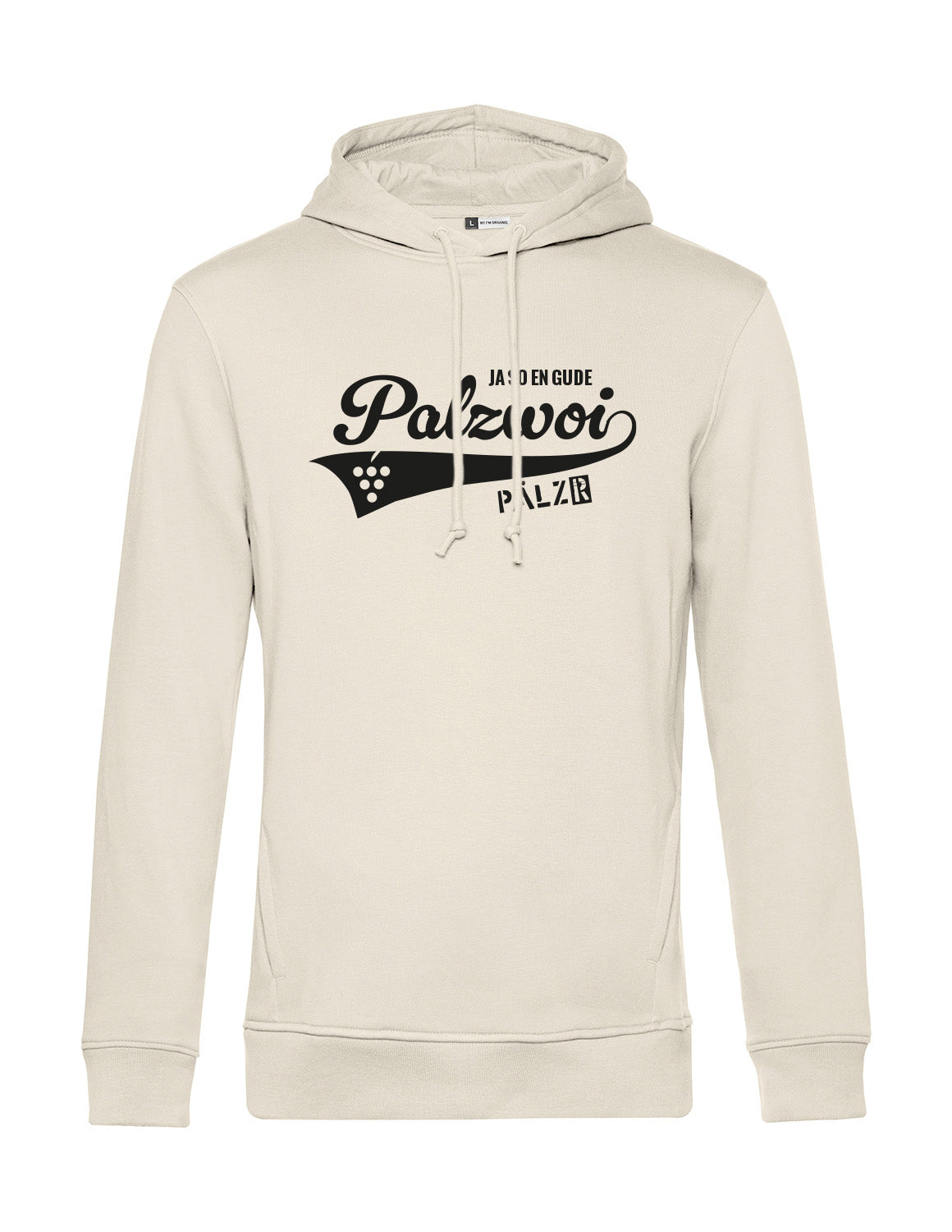 Männer | Hoodie | PALZWOi | creme | Logo schwarz