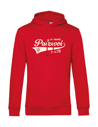 Männer | Hoodie | PALZWOi | rot | Logo beige