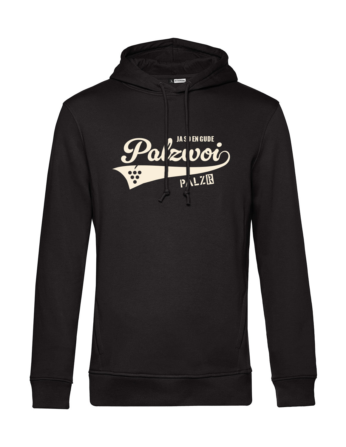 Männer | Hoodie | PALZWOi | schwarz | Logo beige