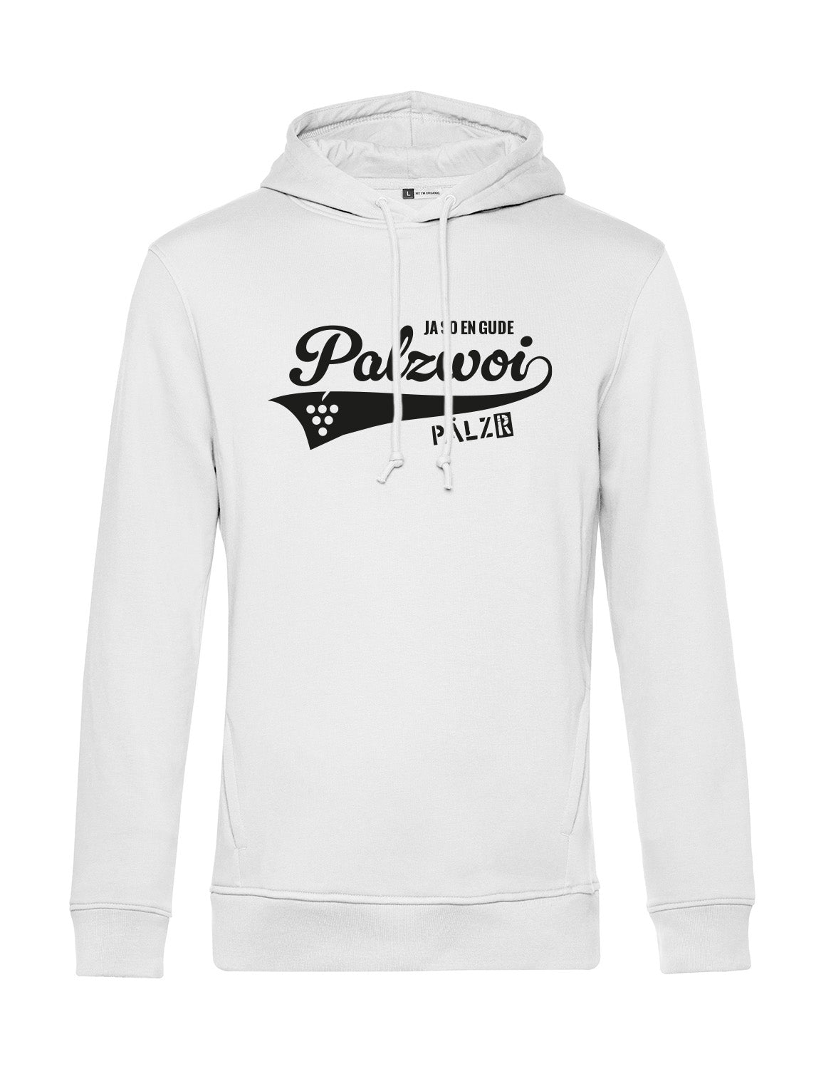 Männer | Hoodie | PALZWOi | weiss | Logo schwarz