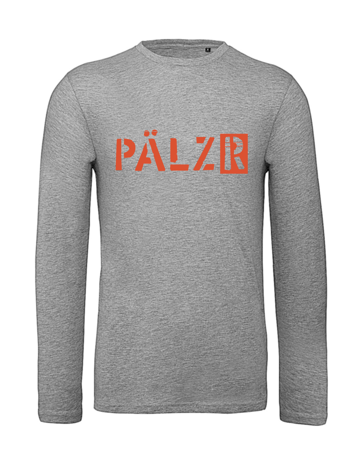 Männer | Longsleeve | heather-grey | Logo orange