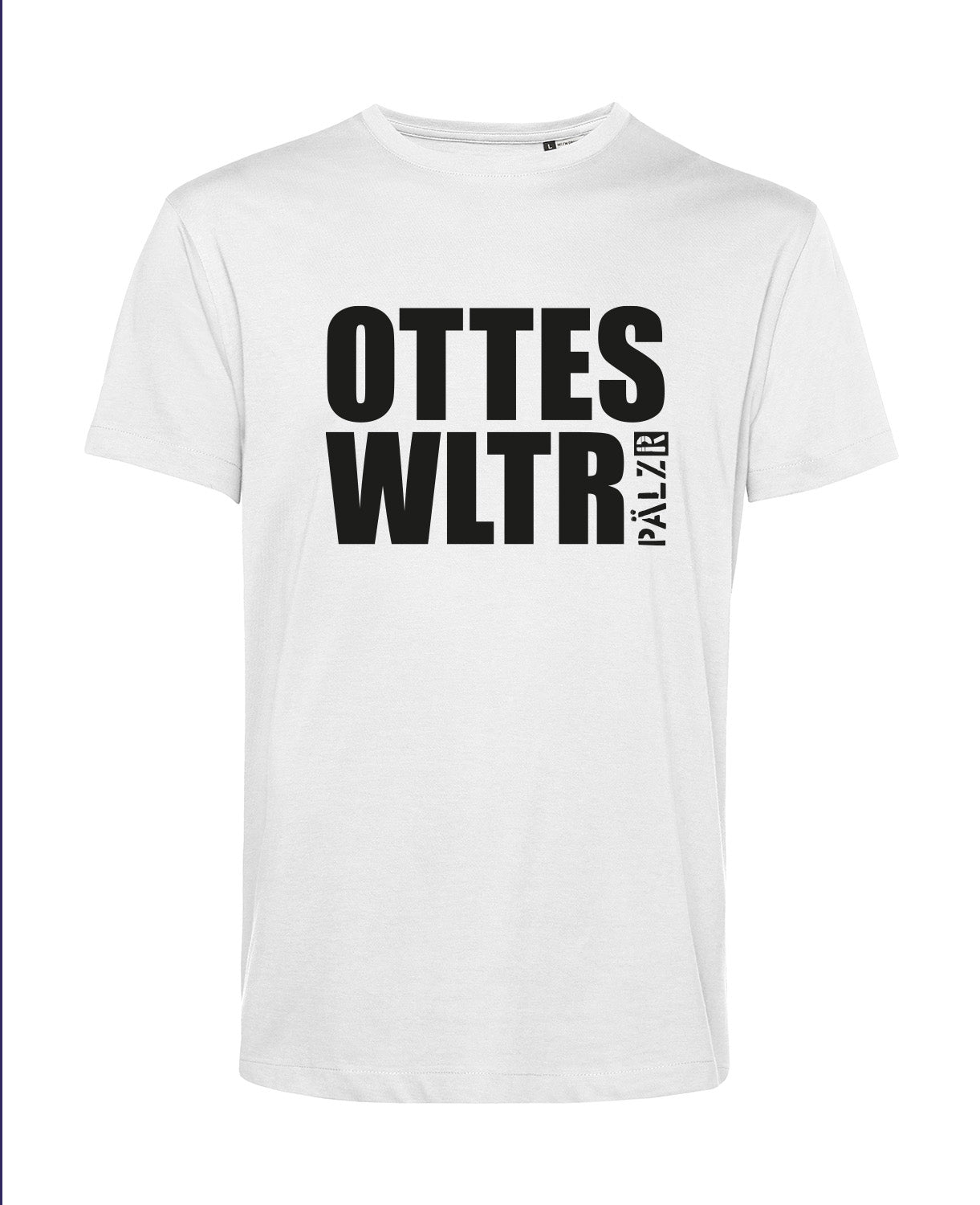 Männer T-Shirt | OTTES WLTR | weiss | Logo schwarz