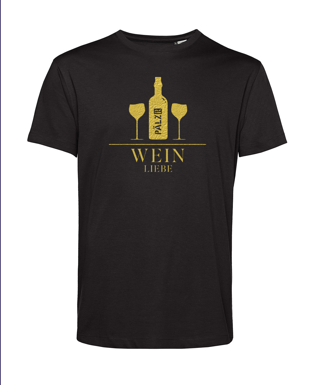 Männer | T-Shirt | Weinliebe | schwarz | Logo gold