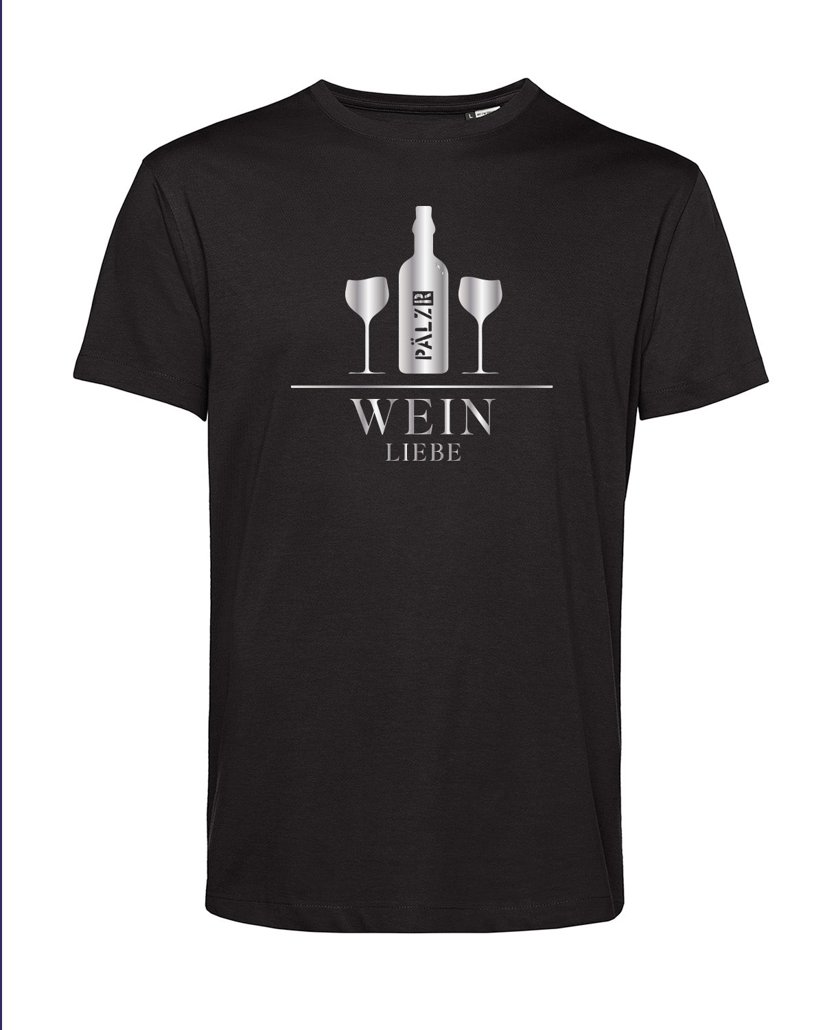 Männer | T-Shirt | Weinliebe | schwarz | Logo silber