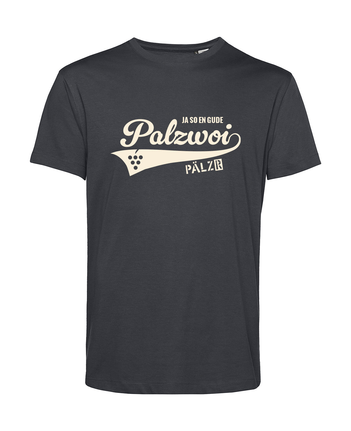 Männer | T-Shirt | PALZWOi | asphalt | Logo beige