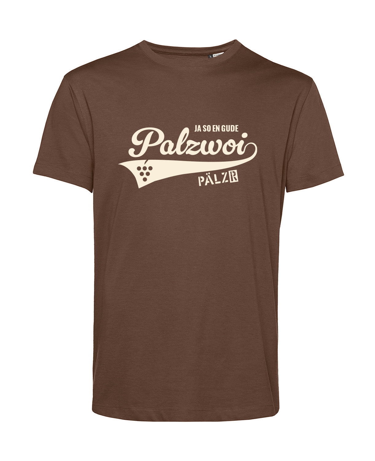 Männer | T-Shirt | PALZWOi | baumbraun | Logo beige