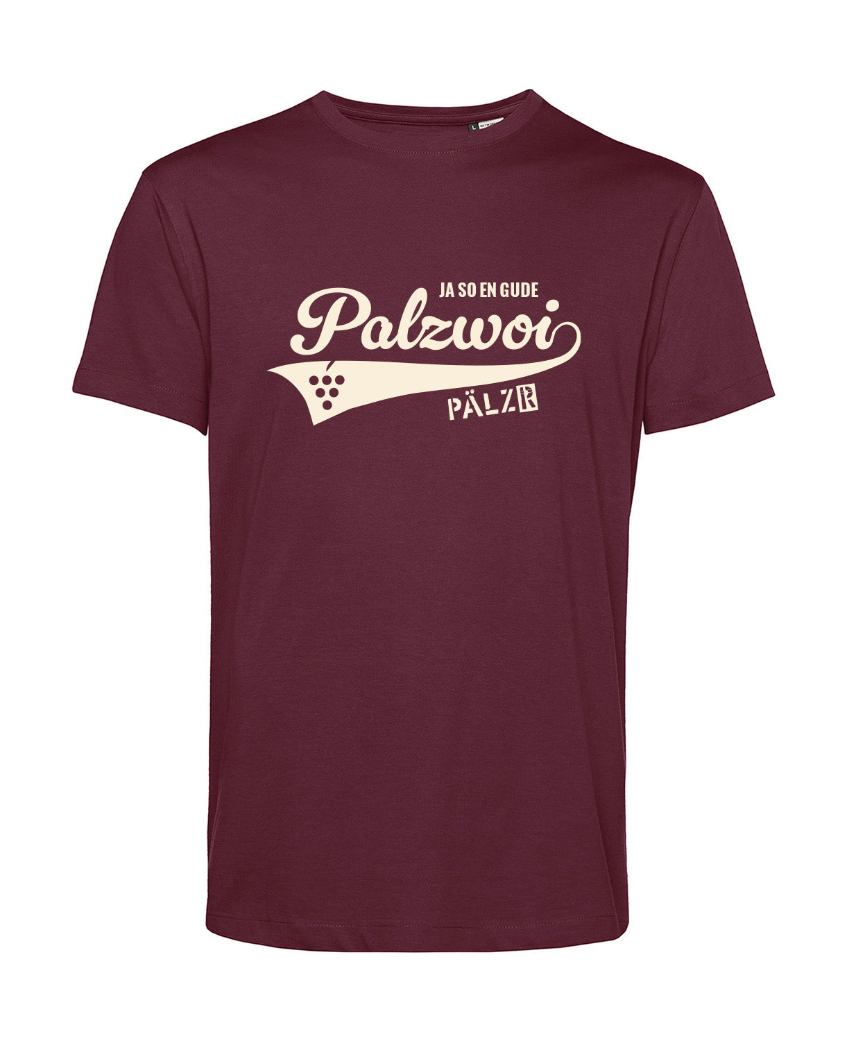 Männer | T-Shirt | PALZWOi | burgundy | Logo beige