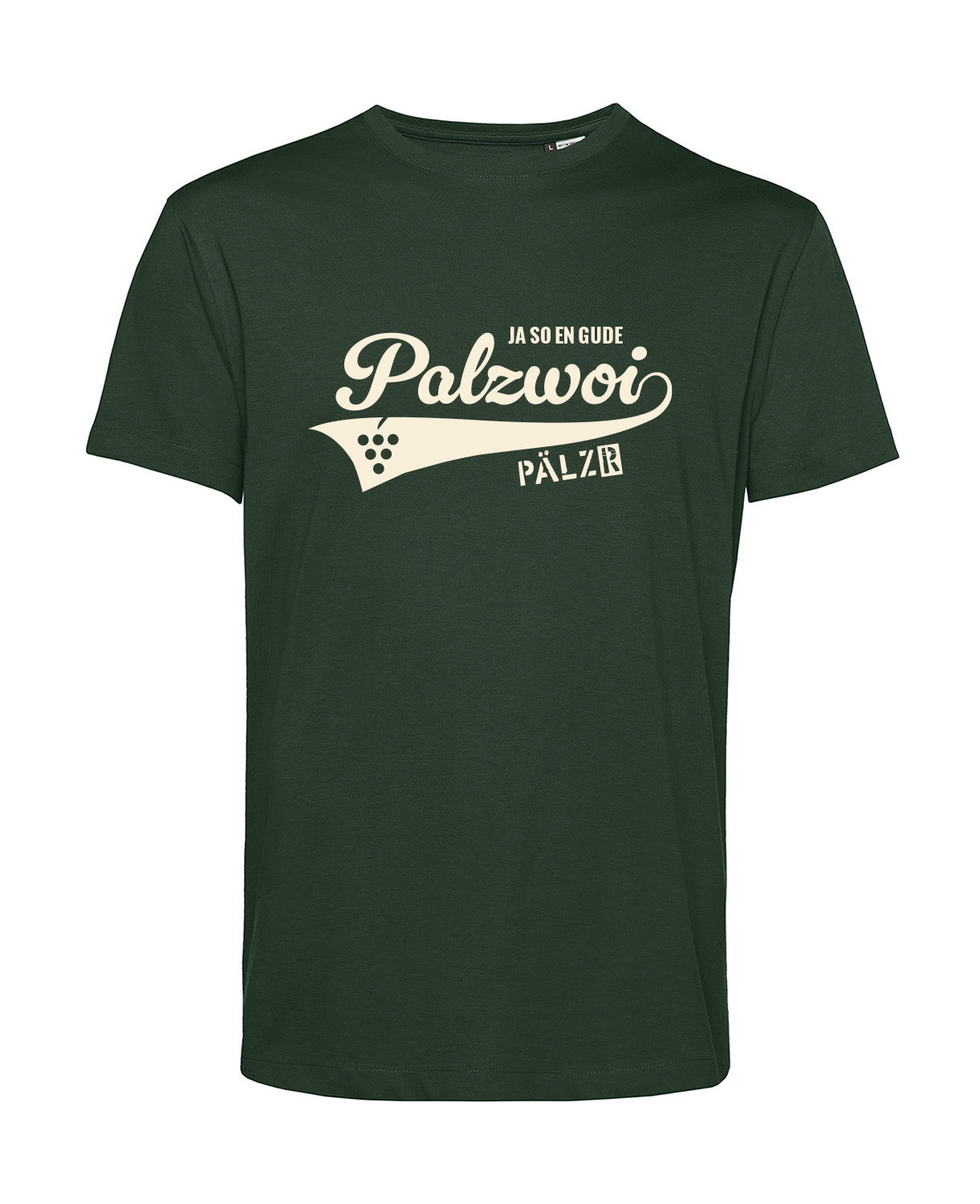 Männer | T-Shirt | PALZWOi | waldgrün | Logo beige