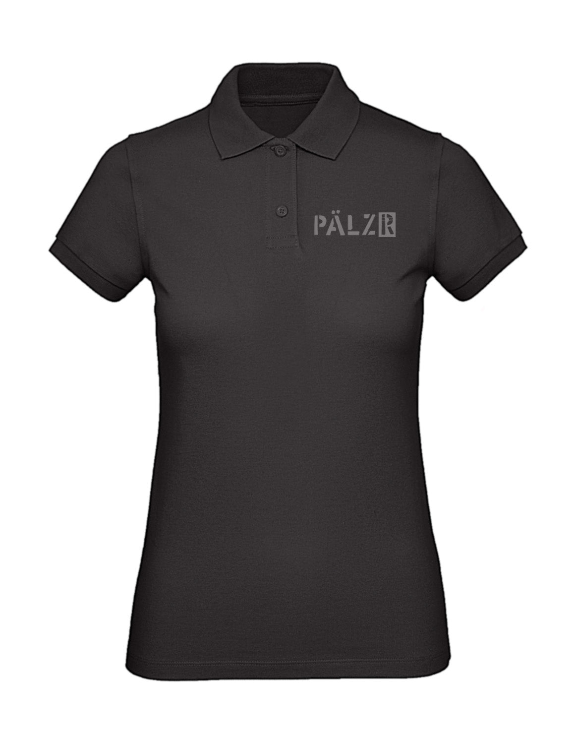 PÄLZR | Poloshirt | Frauen | schwarz | Logo anthrazit