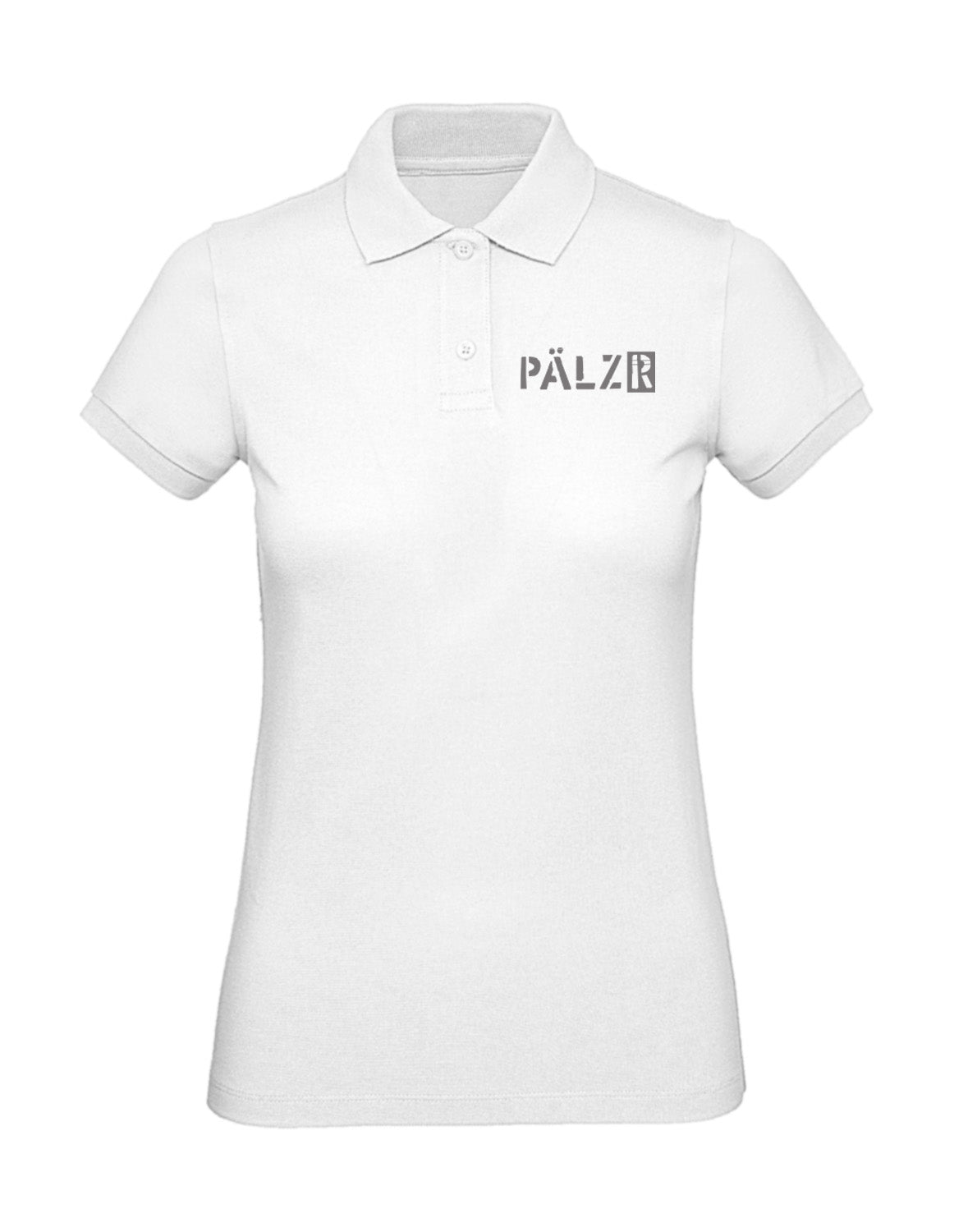 PÄLZR | Poloshirt | Frauen | weiss | Logo anthrazit