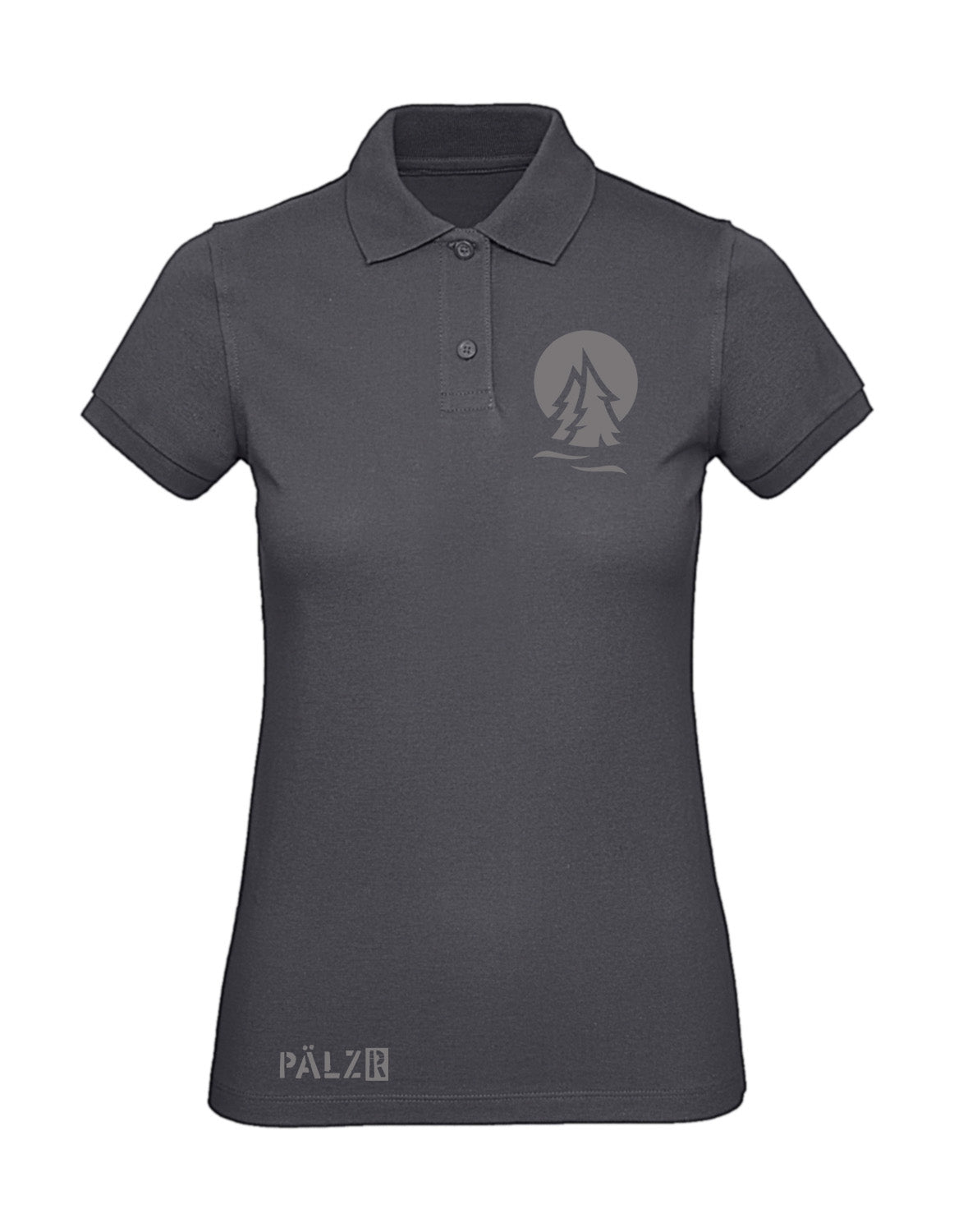 PÄLZR | Poloshirt | Frauen | PÄLZRWald ZWEI | asphalt | Logo anthrazit